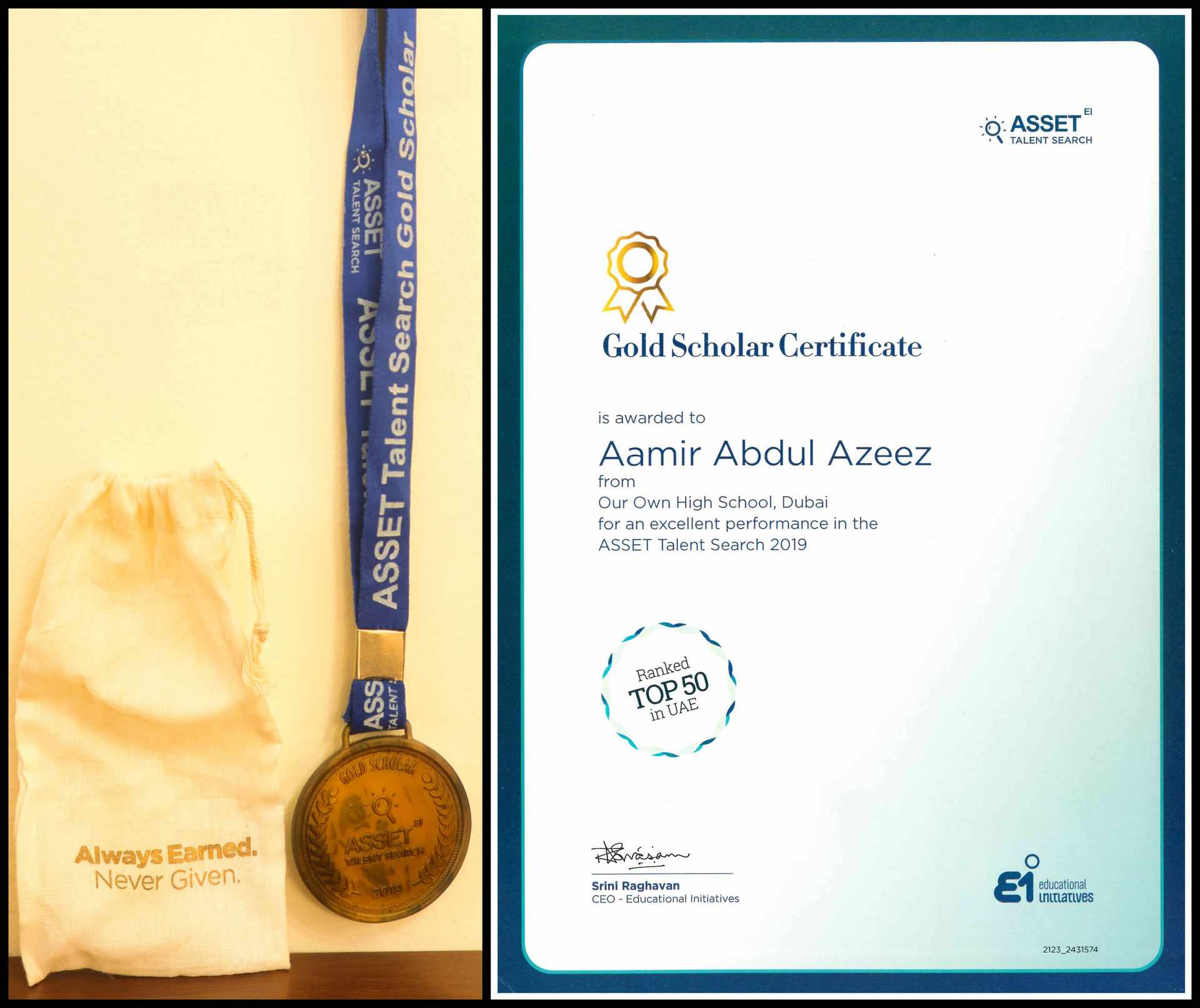 ASSET Talent Scholar Gold