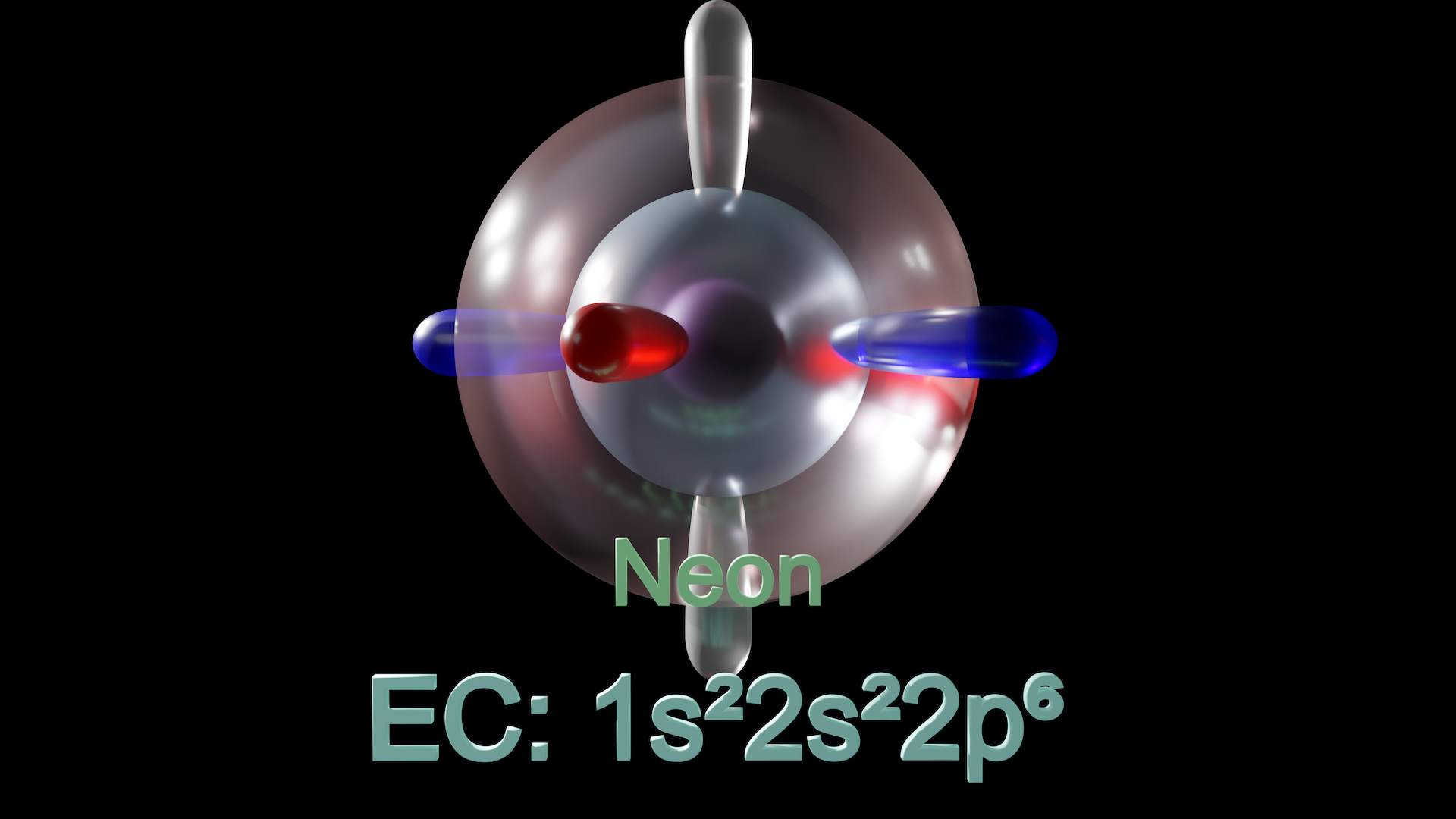 quantum mechanical model of a neon atom